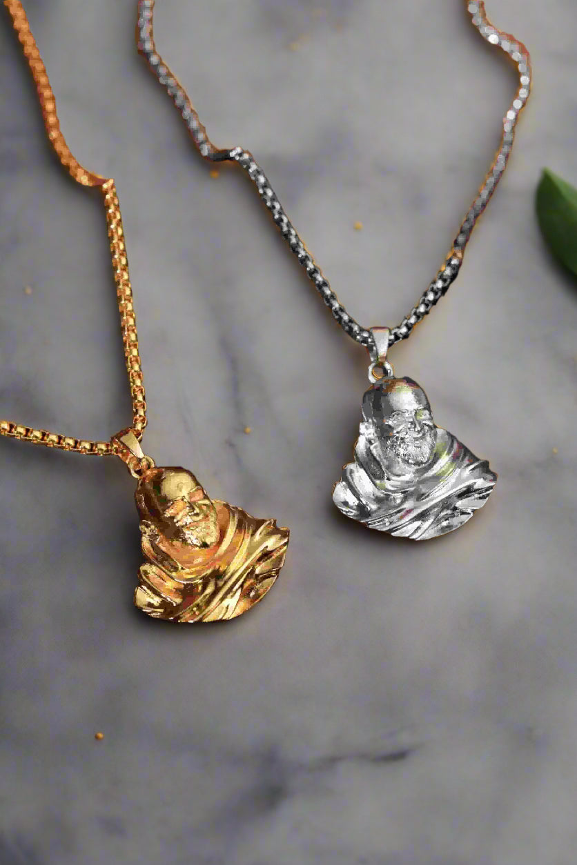 Sterling Gold Plated Neem Karoli Baba Pendant for Men
