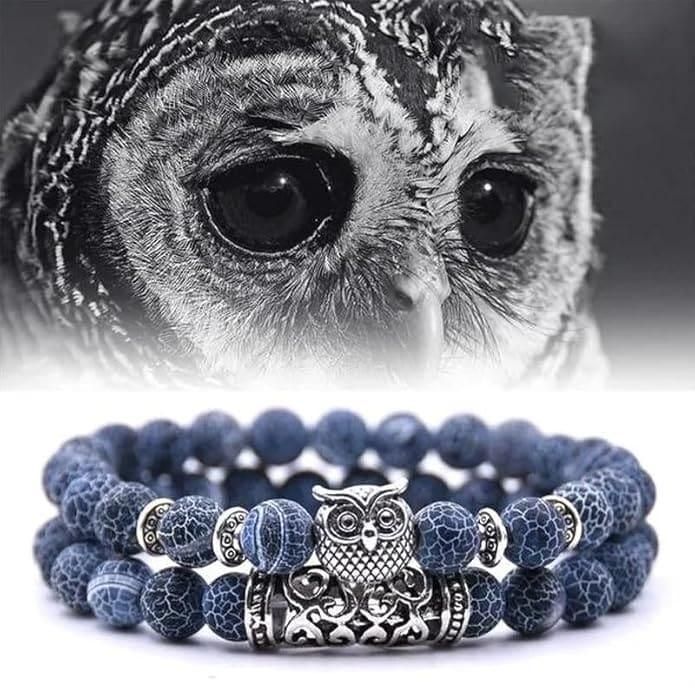Natural Stone Owl Bracelet โ Where Style Meets Spiritual Elegance