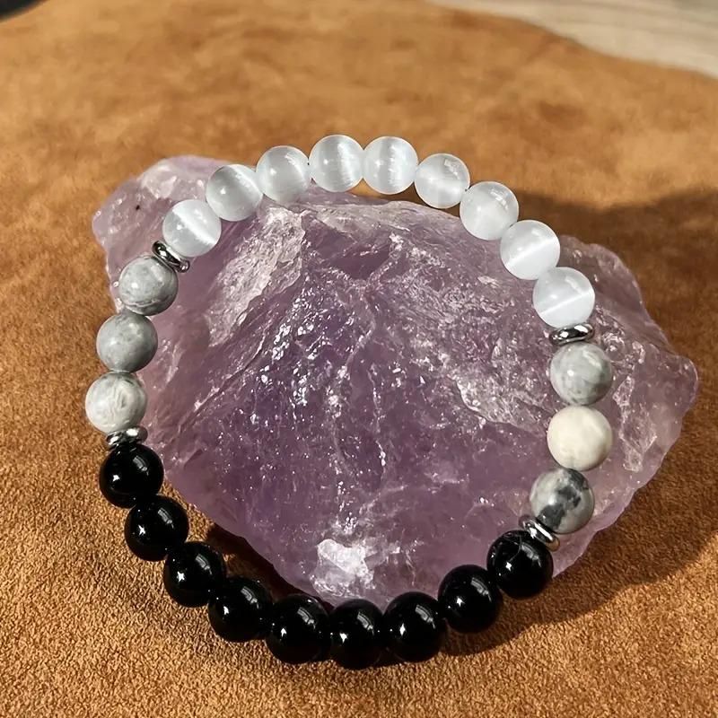 Elegant Women's Protection Bracelet โ Moonstone & Hematite (Pack of 2)