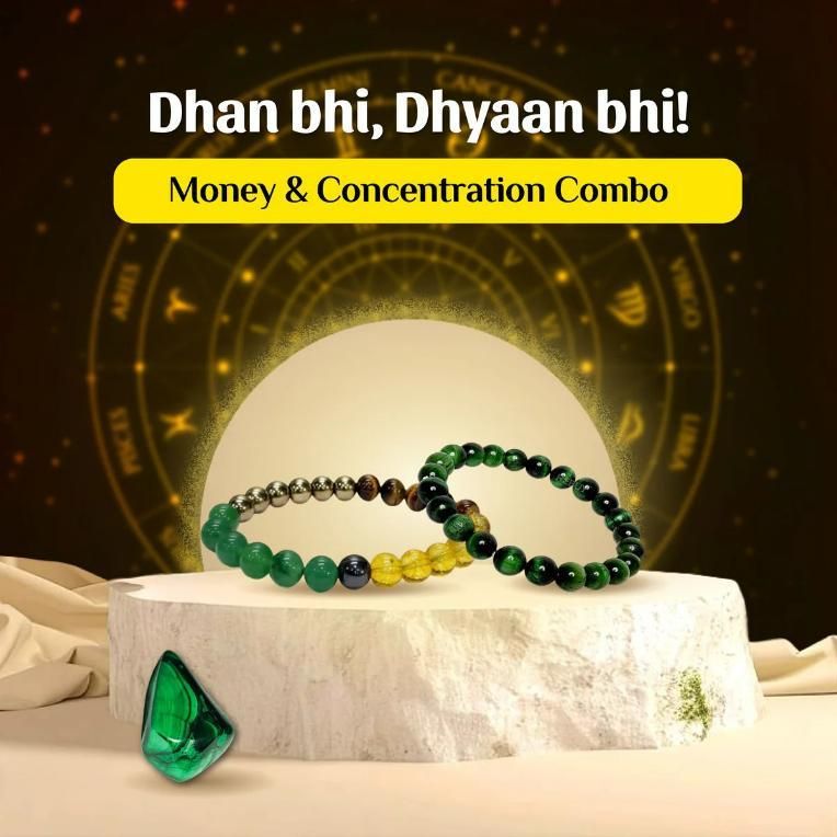 Money & Concentration Bracelet – Wealth & Focus Crystal Energy (1 Piece)