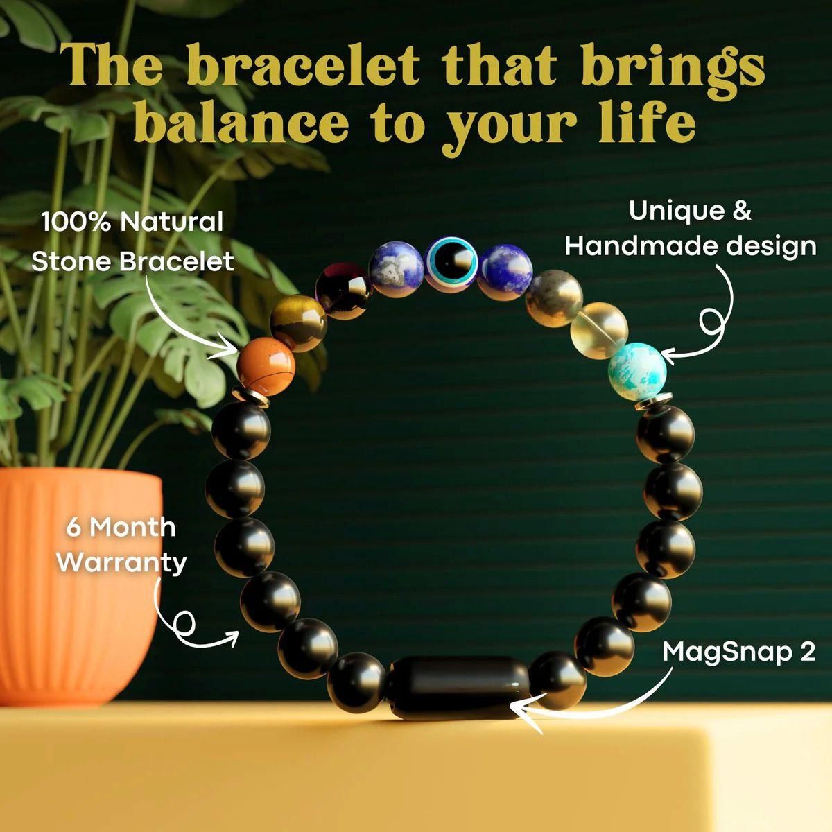 Super 9 Chakra Bracelet – Balance Your Energy, Heal Your Life (Unisex, Pack of 1)