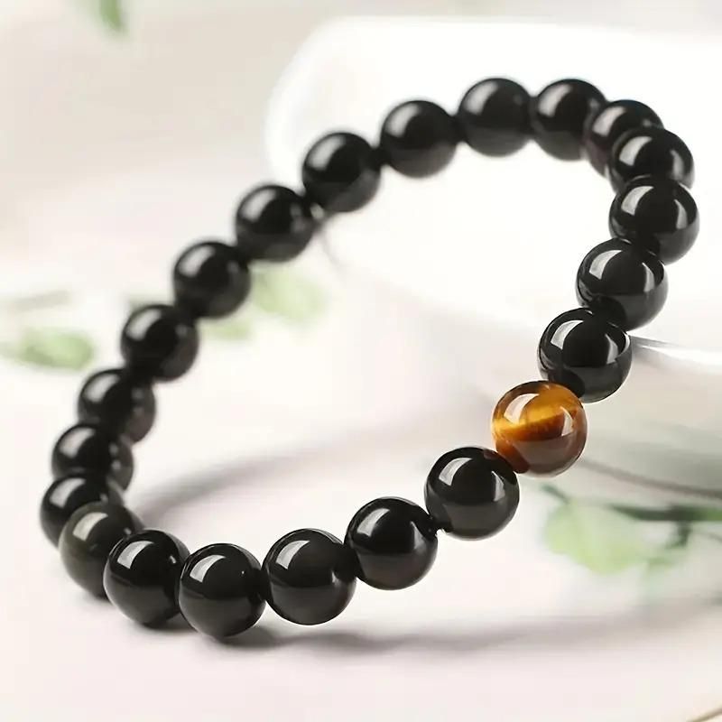Crystal Black Tourmaline & Tiger Eye Bracelet โ Pack of 2