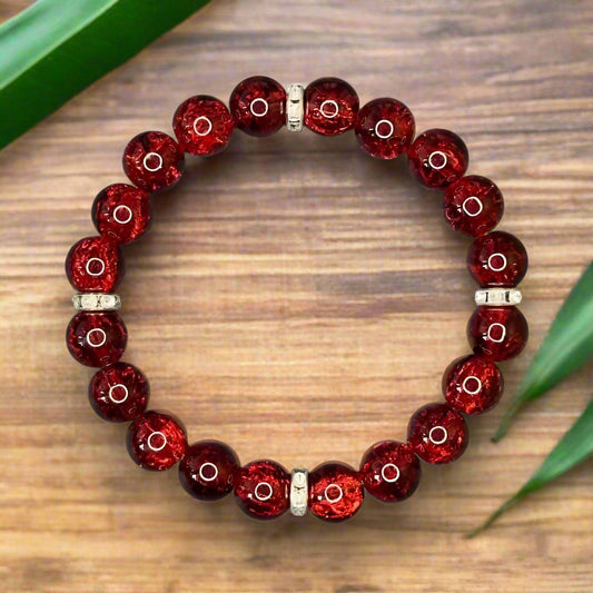 A Piece of Wealth & Abundance – Red Crystal Stretch Bracelet (Unisex, Pack of 2)