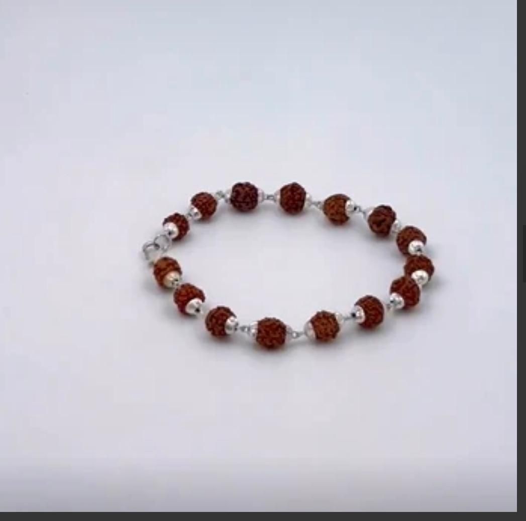 Rudraksha Bracelet – Silver Plated (Unisex, Pack of 1)