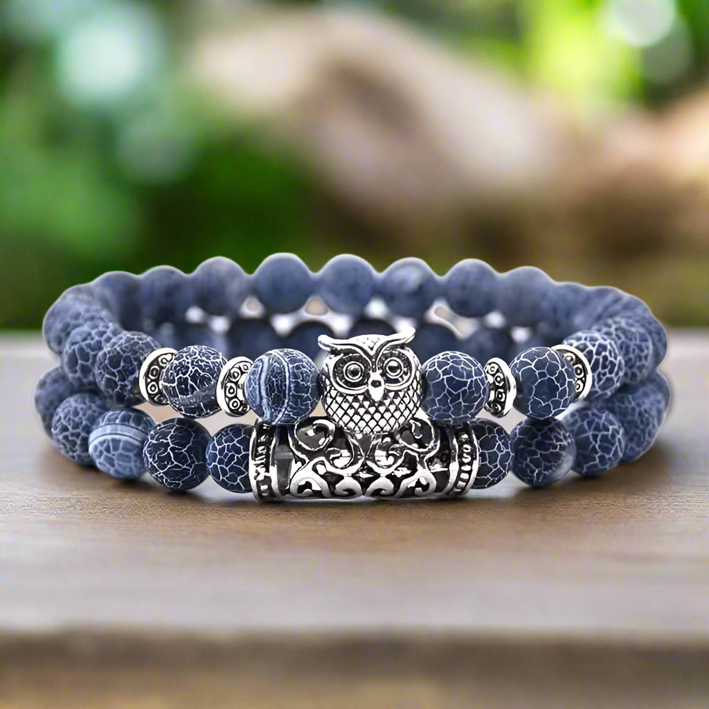 Natural Stone Owl Bracelet โ Where Style Meets Spiritual Elegance