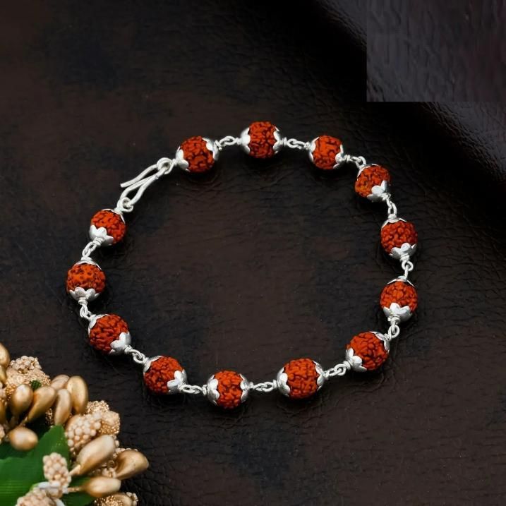 Rudraksha Bracelet – Silver Plated (Unisex, Pack of 1)