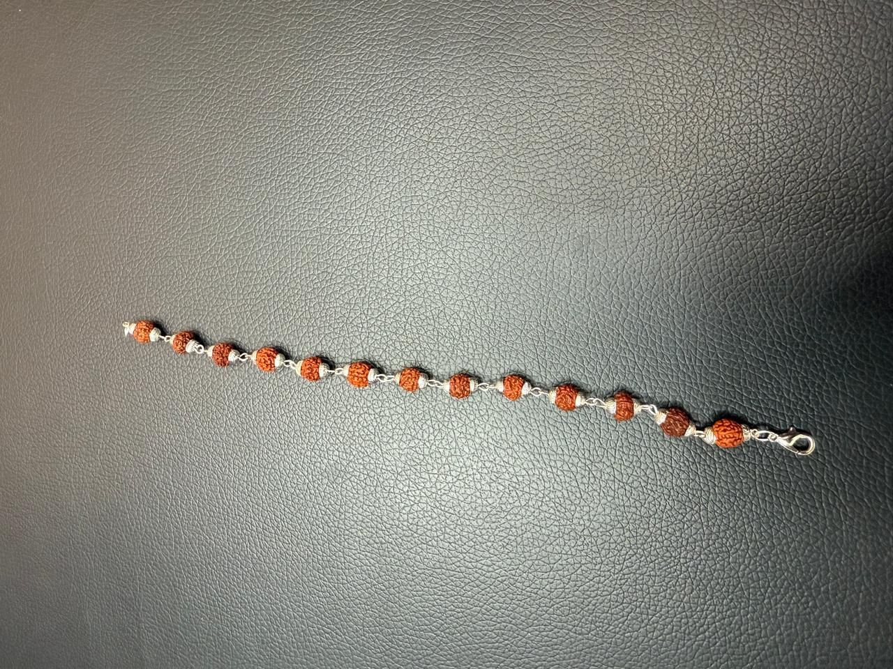 Rudraksha Bracelet – Silver Plated (Unisex, Pack of 1)