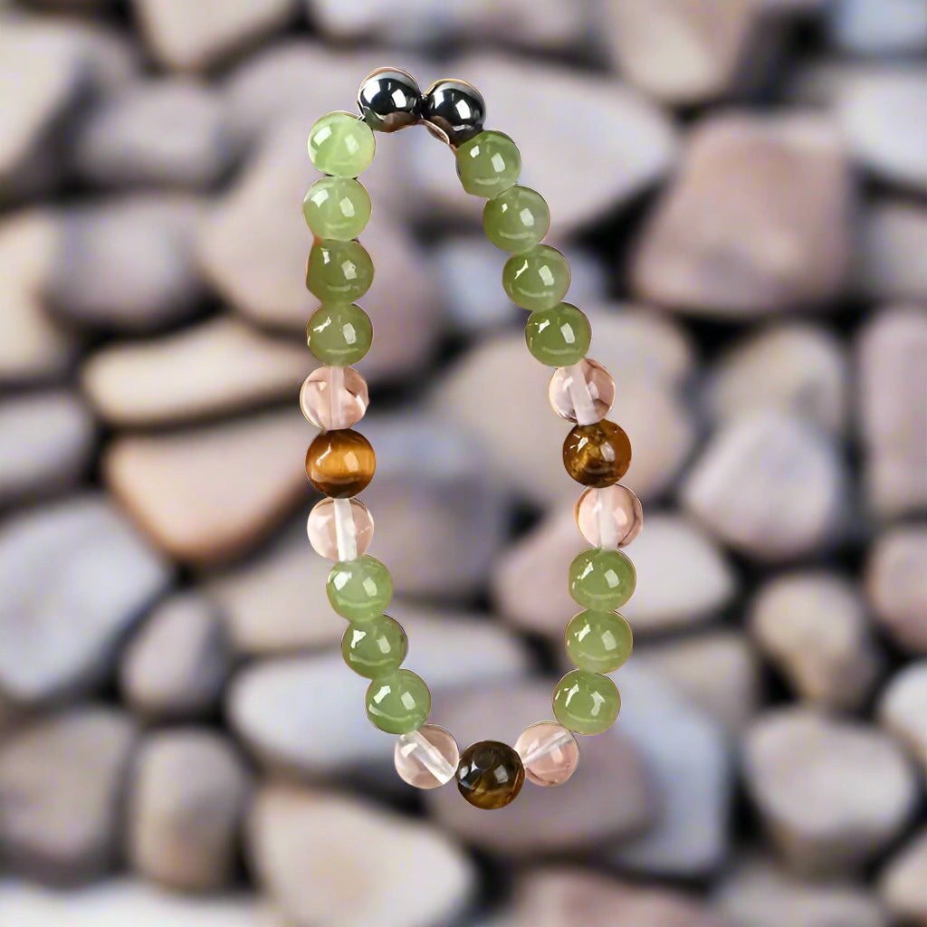 Tiger's Eye Stone & Crystal Beads Bracelet โ Pack of 2