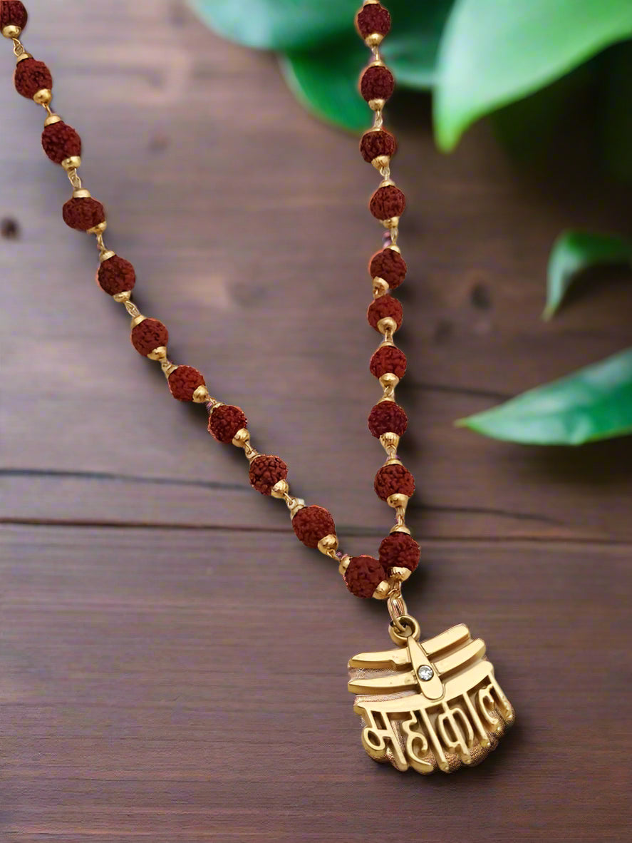 Rudraksha Mala with Mahakal Pendant – Divine Energy of Lord Shiva (Pack of 1)