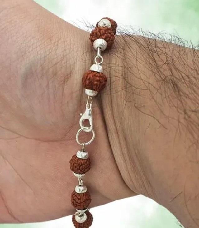 Rudraksha Bracelet – Silver Plated (Unisex, Pack of 1)