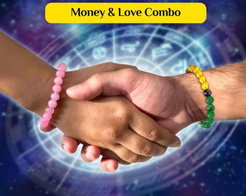 Money & Love Combo – Attract Prosperity & True Love (Pack of 2 Bracelets)