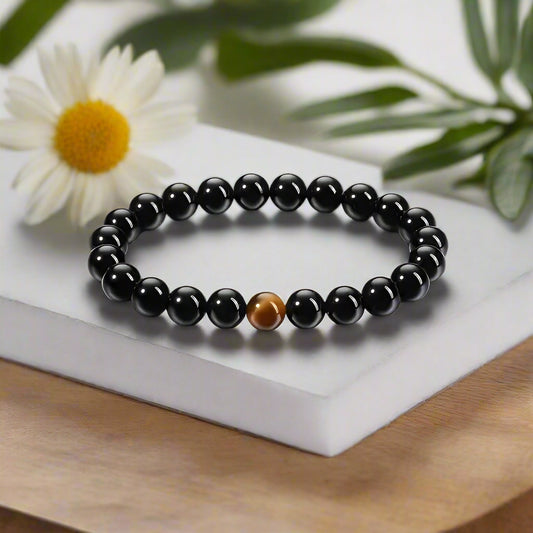 Crystal Black Tourmaline & Tiger Eye Bracelet – Pack of 2