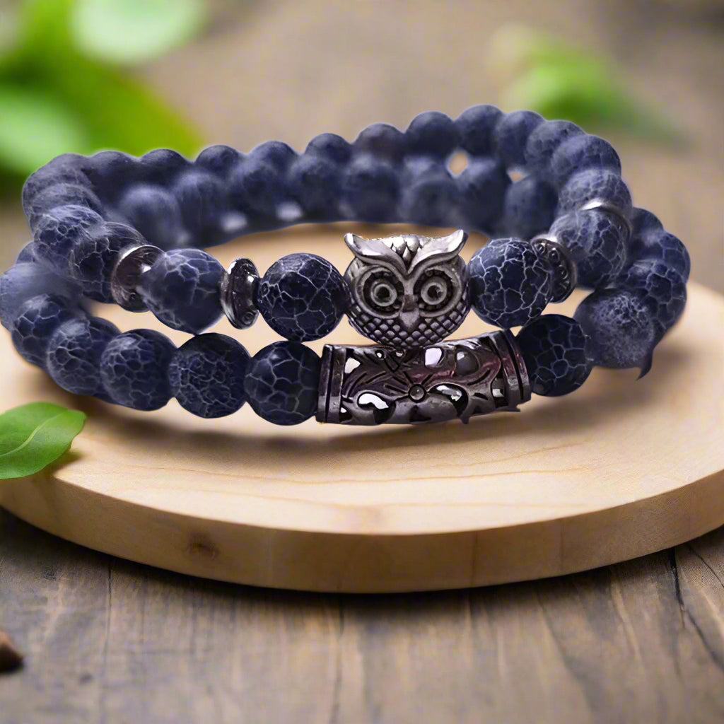 Natural Stone Owl Bracelet โ Where Style Meets Spiritual Elegance
