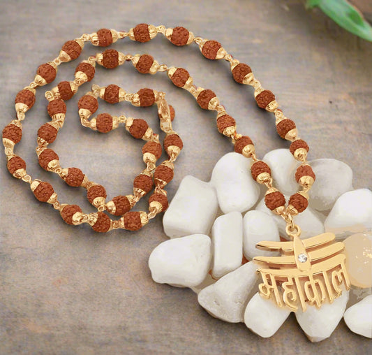Rudraksha Mala with Mahakal Pendant โ Divine Energy of Lord Shiva (Pack of 1)