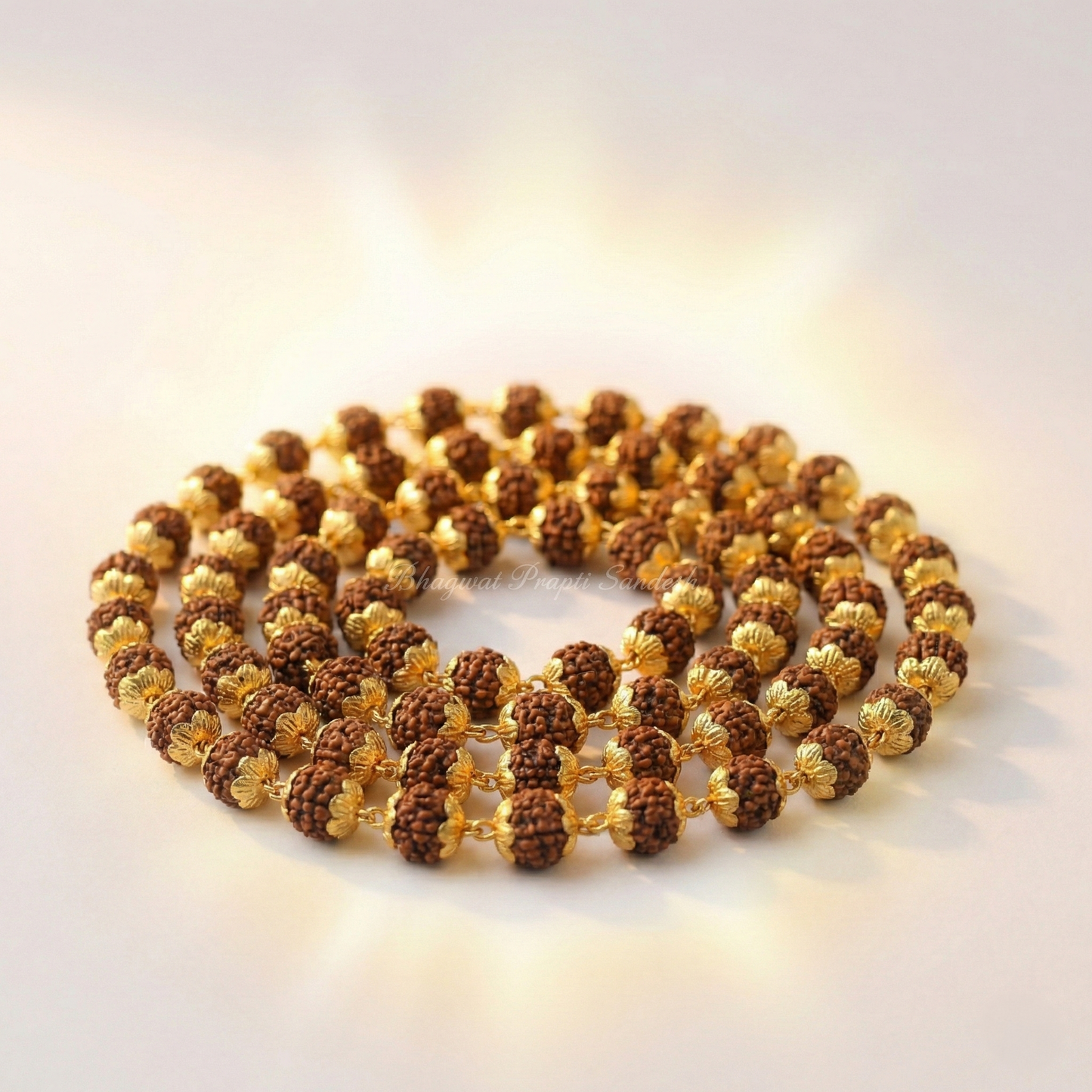 Original Gold-Plated Rudraksha Mala for Meditation, Positivity & Divine Energy
