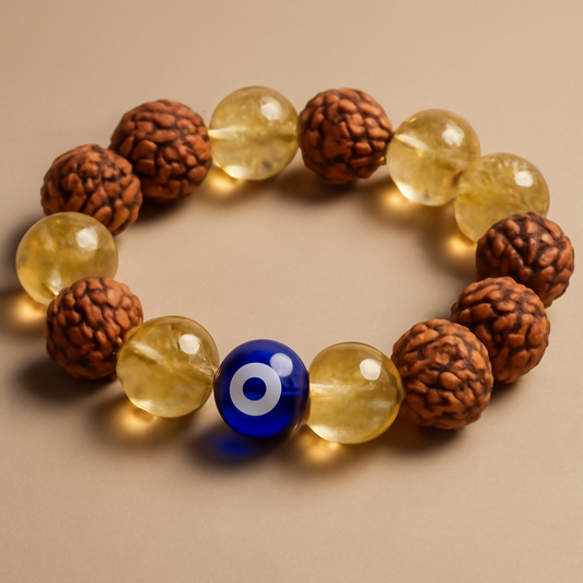 Rudraksha Citrine Crystal Bracelet (Pack of 2)