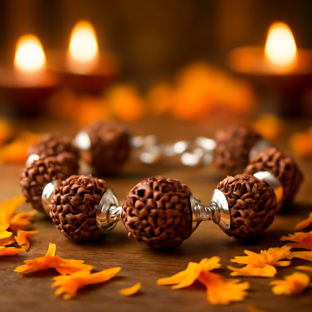 Rudraksha Bracelet – Silver Plated (Unisex, Pack of 1)