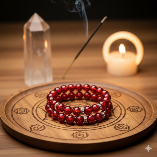 A Piece of Wealth & Abundance – Red Crystal Stretch Bracelet (Unisex, Pack of 2)