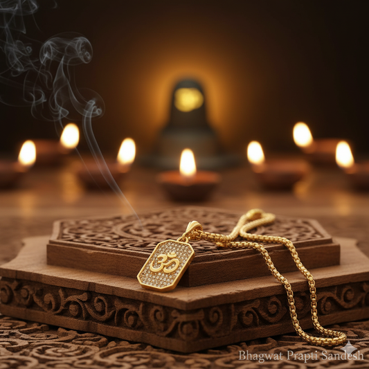 Gold Plated Om Diamond Pendant with Chain – Divine Elegance for Daily Wear (Pack of 1)