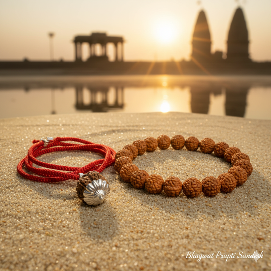 5 Mukhi Rudraksha Mala with 5 Mukhi Rudraksha Matching Bracelet