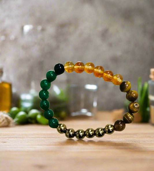Money & Concentration Bracelet – Wealth & Focus Crystal Energy (1 Piece)