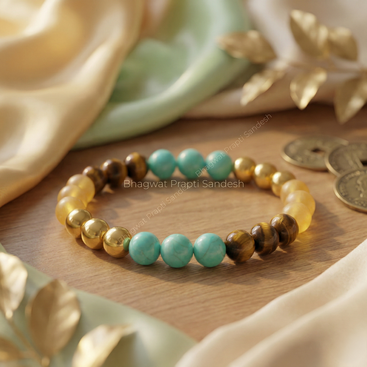 Vastu Healing Natural Money Beads Bracelet for Income Growth & Stability