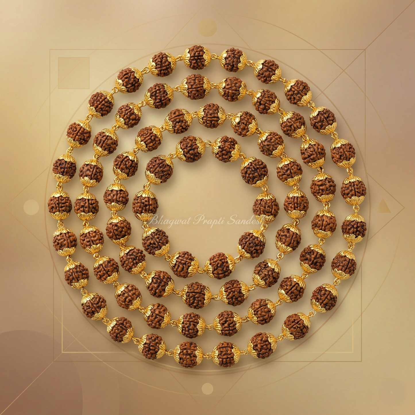 Original Gold-Plated Rudraksha Mala for Meditation, Positivity & Divine Energy