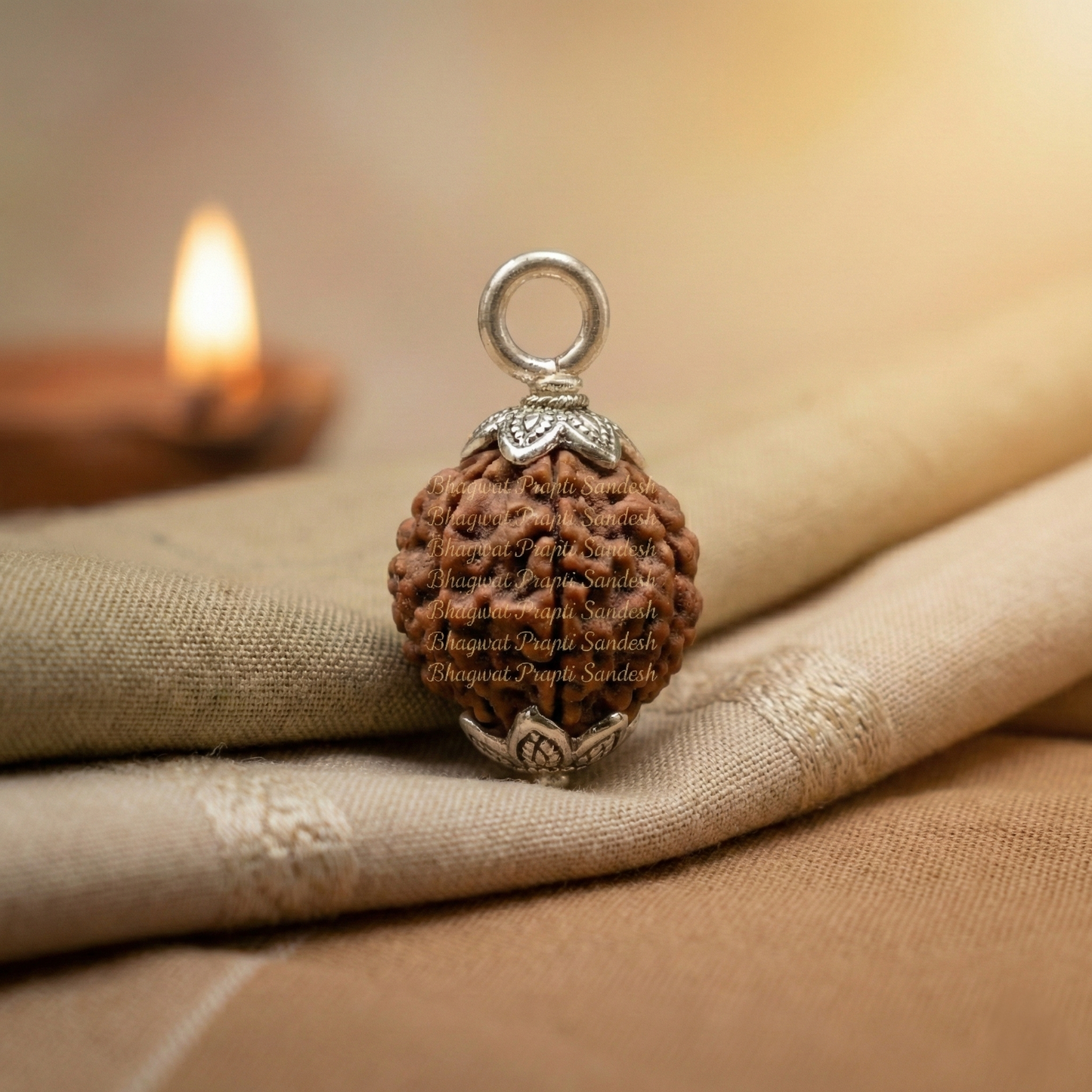 Nepali 7 Mukhi Rudraksha Silver Pendant for Wealth & Saturn (Shani) Balance