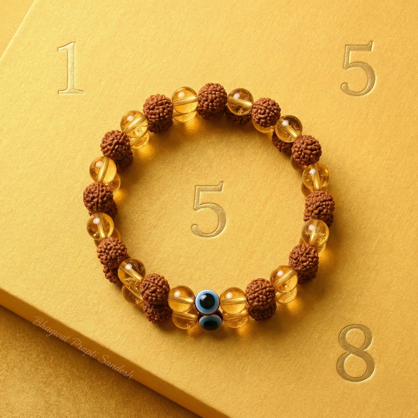 Rudraksha Citrine Crystal Bracelet Combo