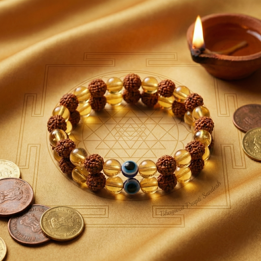Rudraksha Citrine Crystal Bracelet Combo