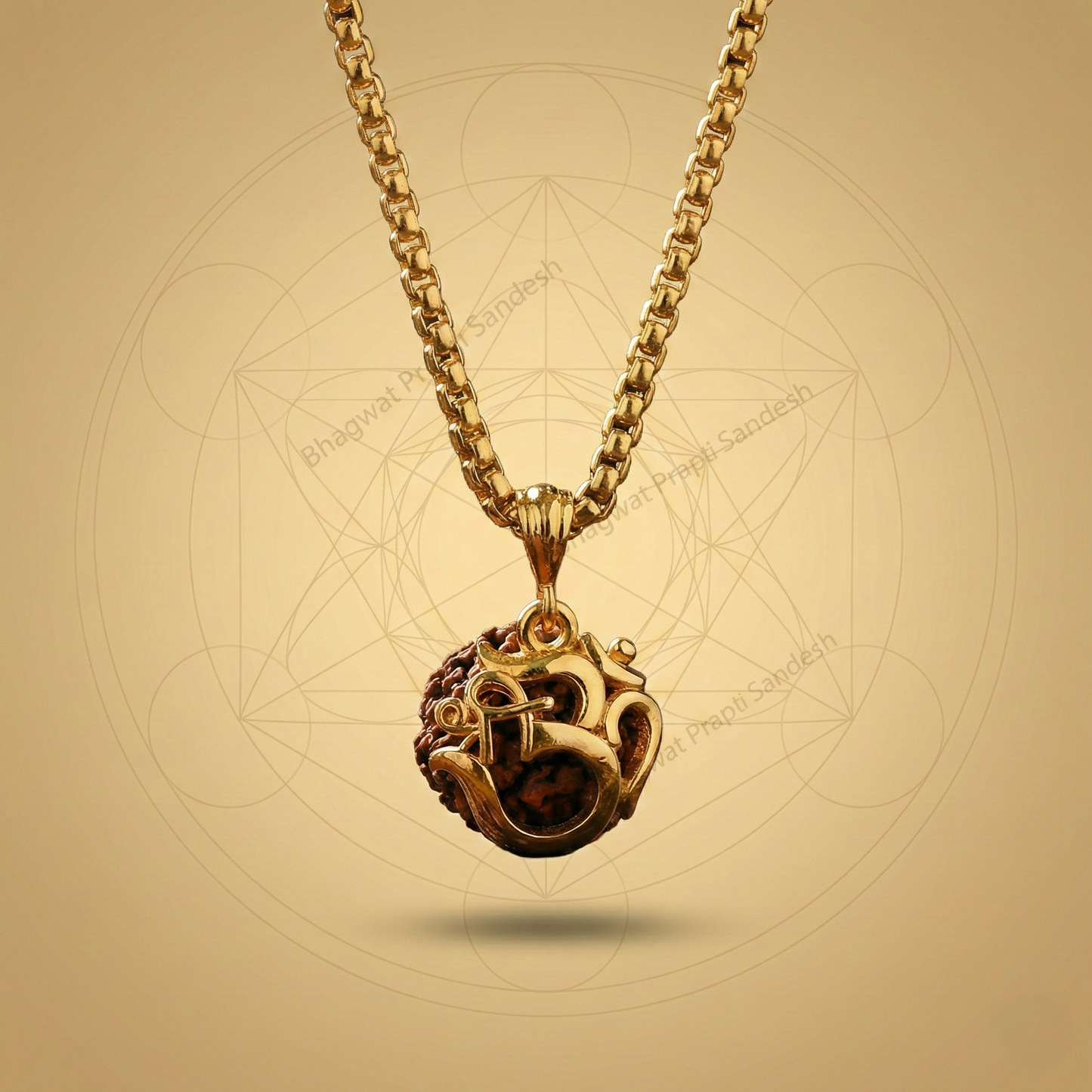 Original Om Rudraksha Pendant with Chain – Spiritual Protection & Energy Balance