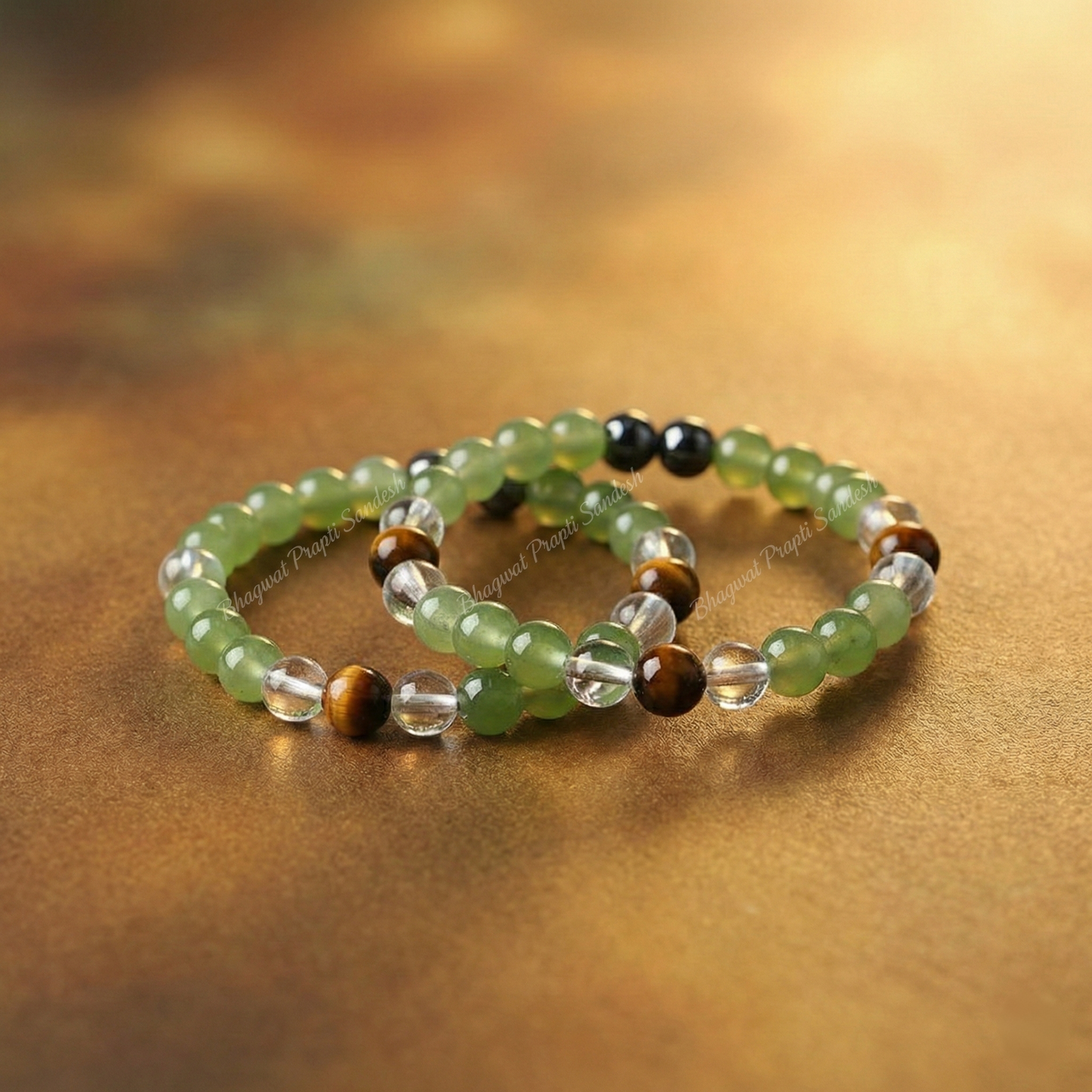 Tiger’s Eye Stone Bracelet for Strength, Courage & Positivity – Set of 2