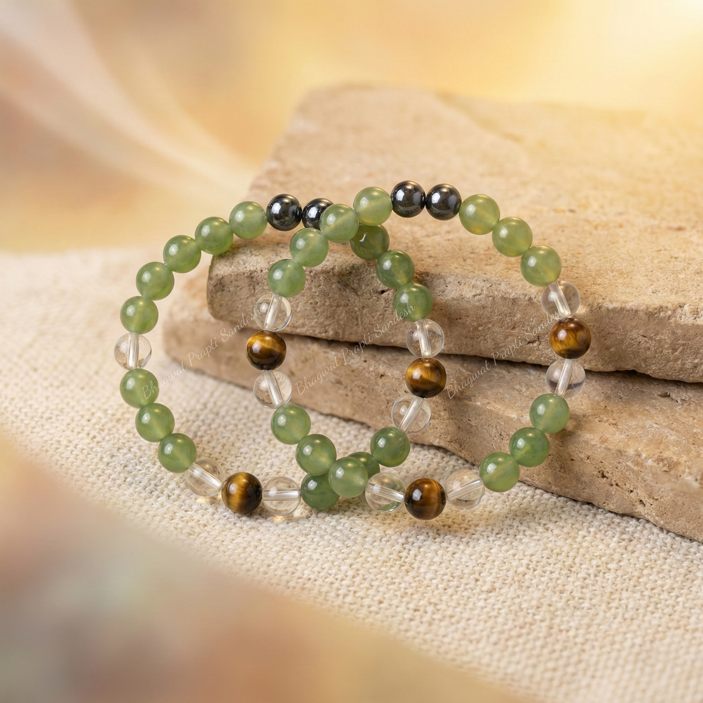 Tiger’s Eye Stone Bracelet for Strength, Courage & Positivity – Set of 2