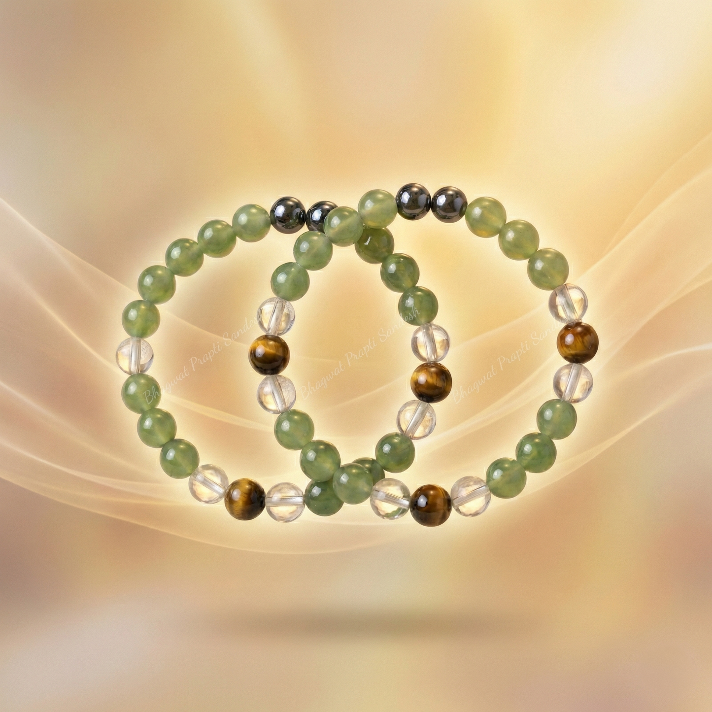 Tiger’s Eye Stone Bracelet for Strength, Courage & Positivity – Set of 2