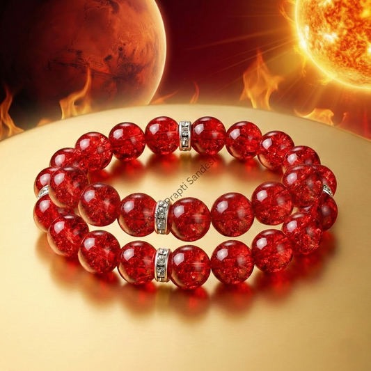 Red Crystal Prosperity Bracelet for Wealth, Luck & Positive Energy – Set of 2