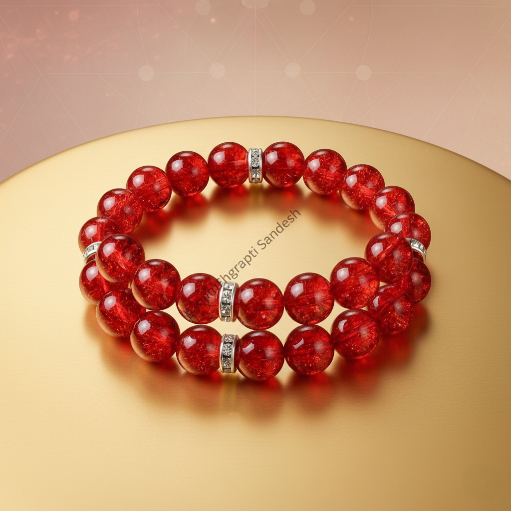 Red Crystal Prosperity Bracelet for Wealth, Luck & Positive Energy – Set of 2