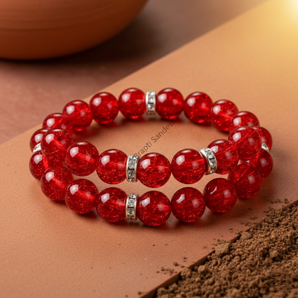Red Crystal Prosperity Bracelet for Wealth, Luck & Positive Energy – Set of 2
