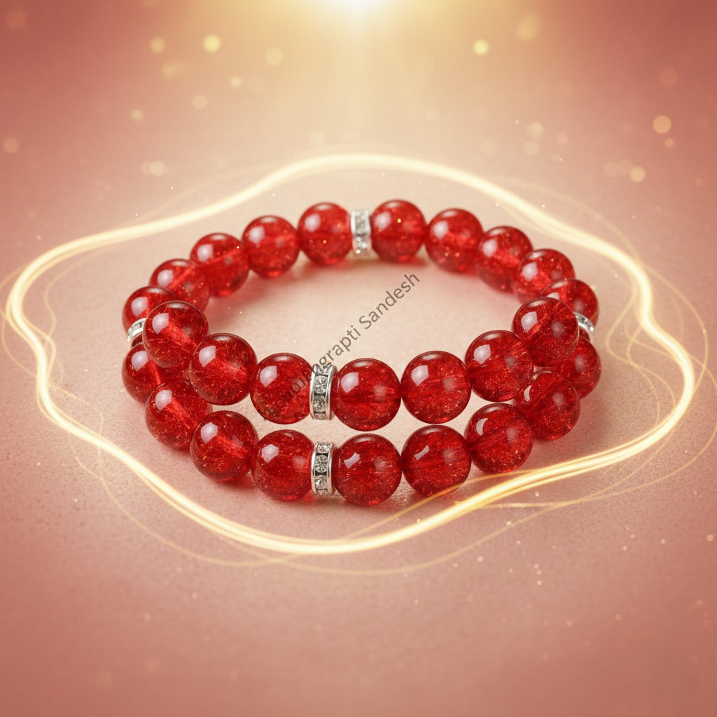 Red Crystal Prosperity Bracelet for Wealth, Luck & Positive Energy – Set of 2