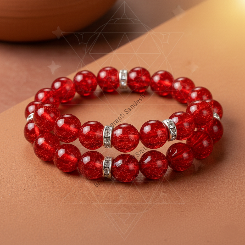 Red Crystal Prosperity Bracelet for Wealth, Luck & Positive Energy – Set of 2