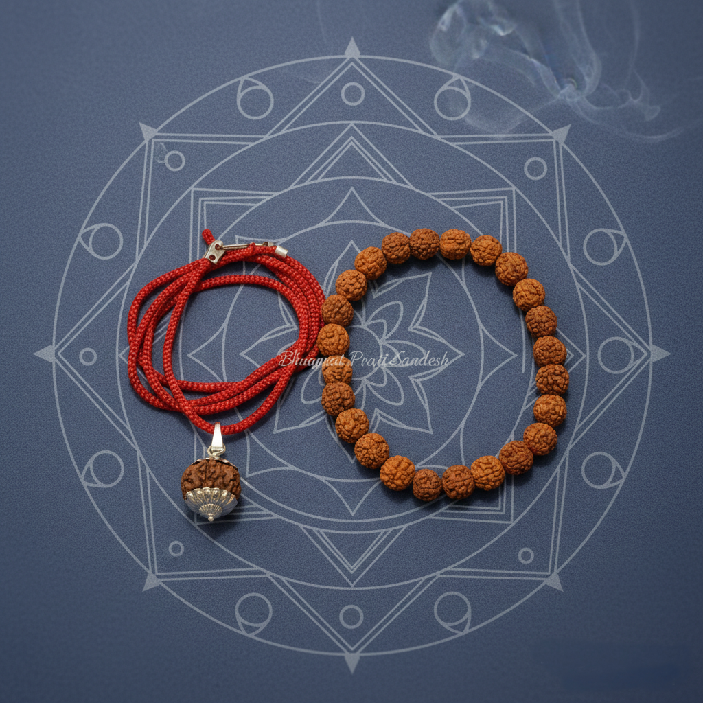5 Mukhi Rudraksha Mala with Matching Bracelet