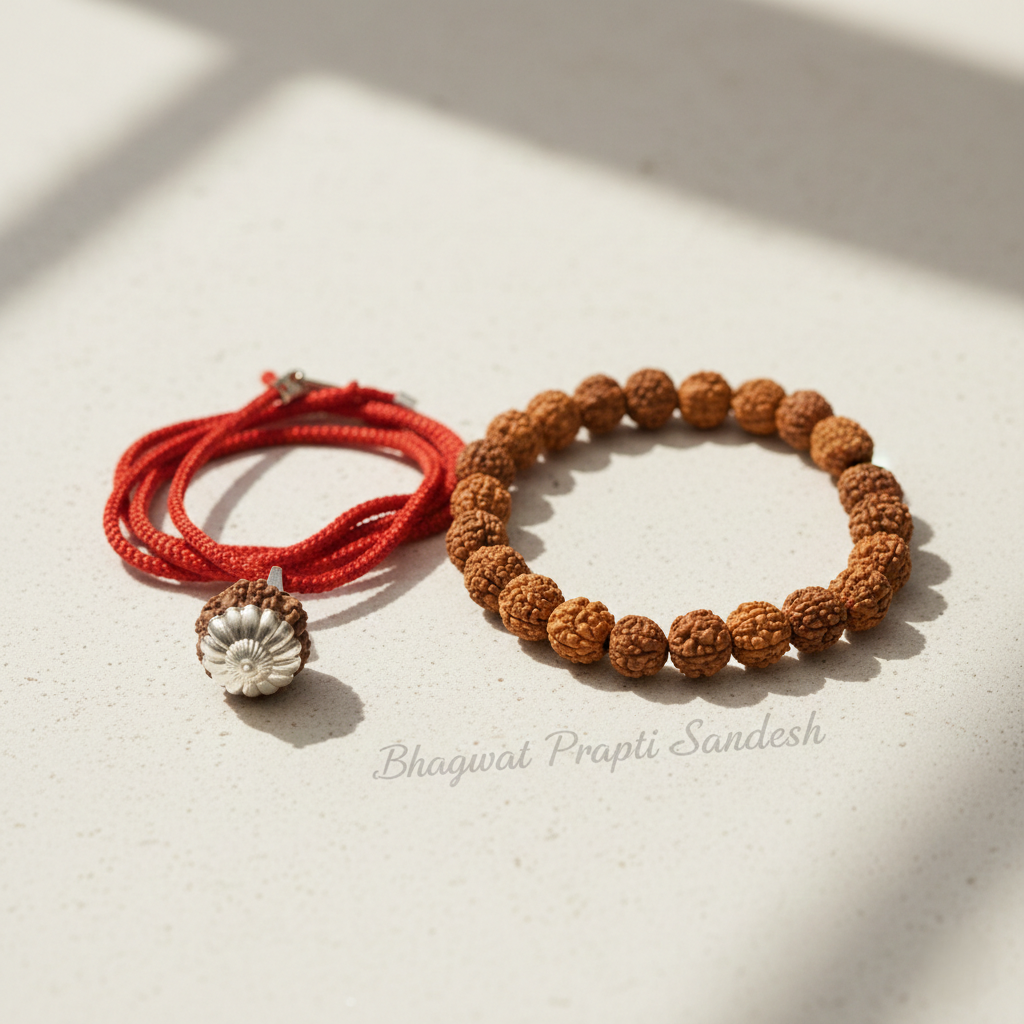 5 Mukhi Rudraksha Mala with Matching Bracelet