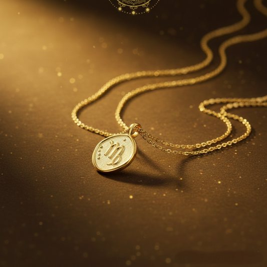 Gold Plated Zodiac Sign Necklace for Protection, Luck & Positive Energy
