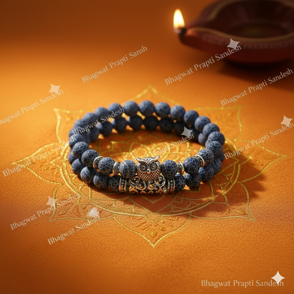 Natural Stone Owl Bracelet for Wisdom, Protection & Positive Energy