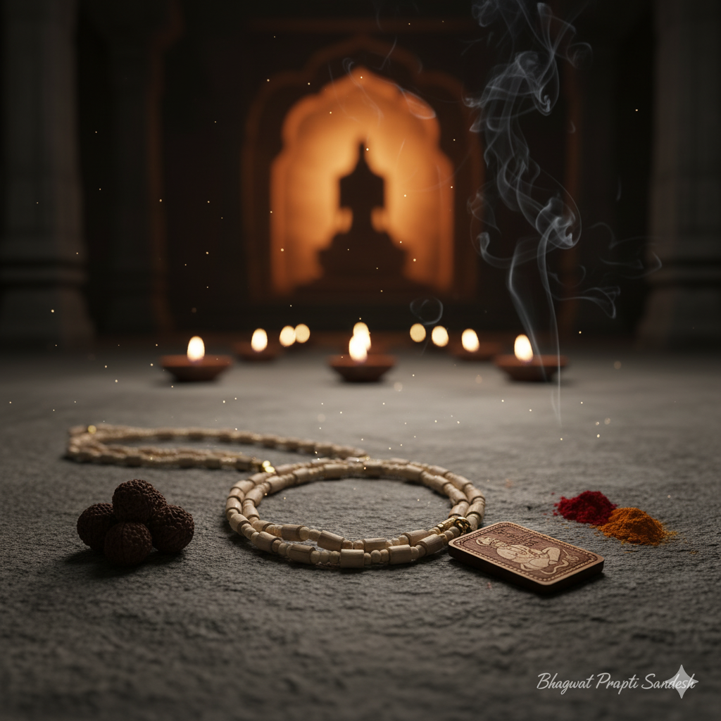 Bageshwar Dham Tulsi Mala with Wooden Hanuman Ji Locket for Protection, Bhakti & Divine Energy