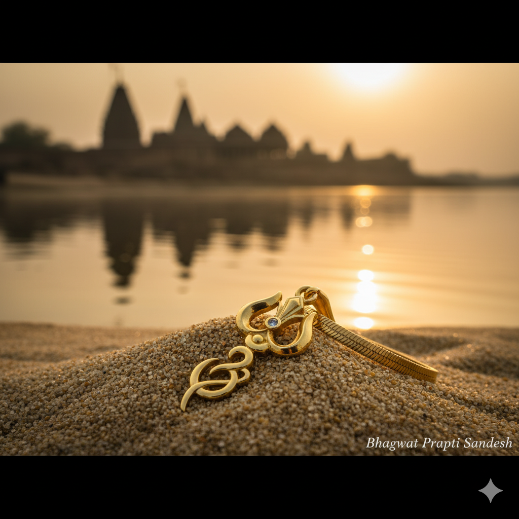 Gold Plated Trishul Pendant with Chain for Protection, Strength & Shiva Energy