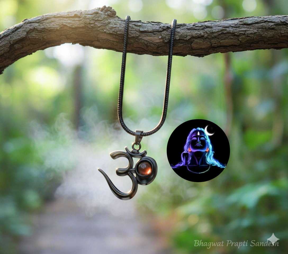 OM Adiyogi Pendant in Black Stainless Steel for Protection, Inner Peace & Shiva Energy