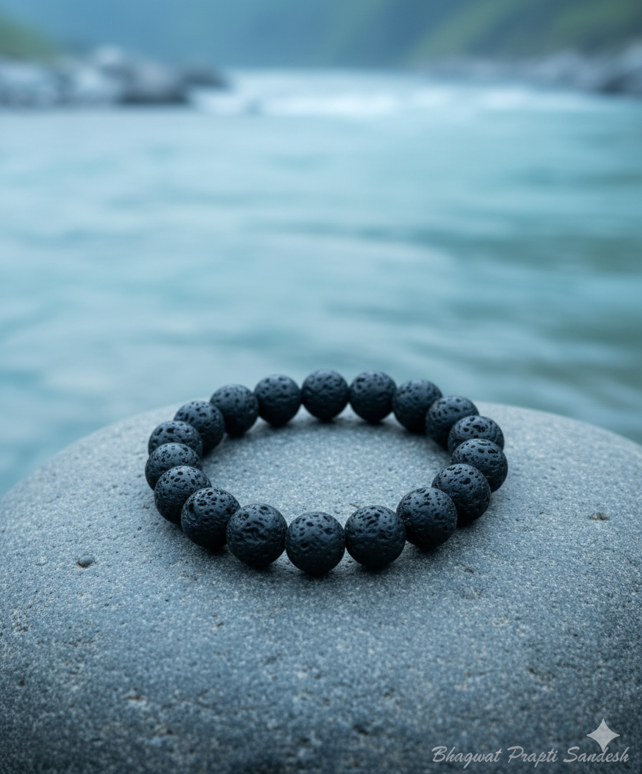 Natural Lava Rock Bracelet for Grounding, Stress Relief & Energy Protection
