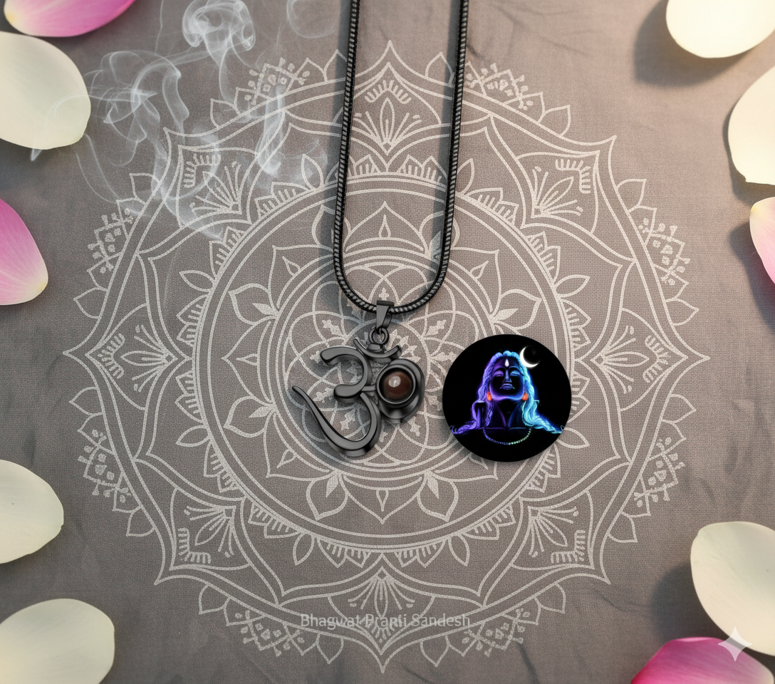 OM Adiyogi Pendant in Black Stainless Steel for Protection, Inner Peace & Shiva Energy