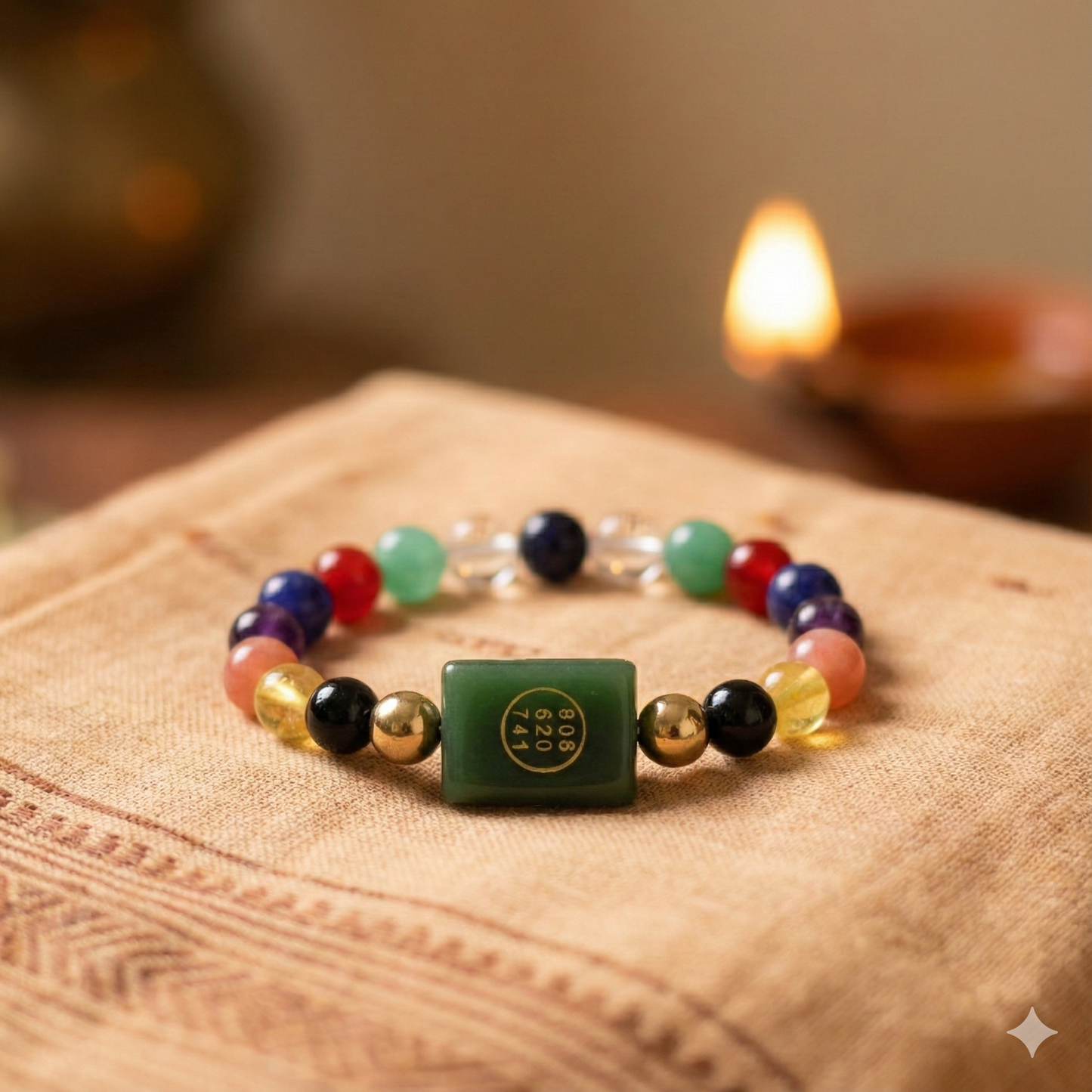Natural Gemstones Zibu Bracelet for Energy Balance, Protection & Manifestation