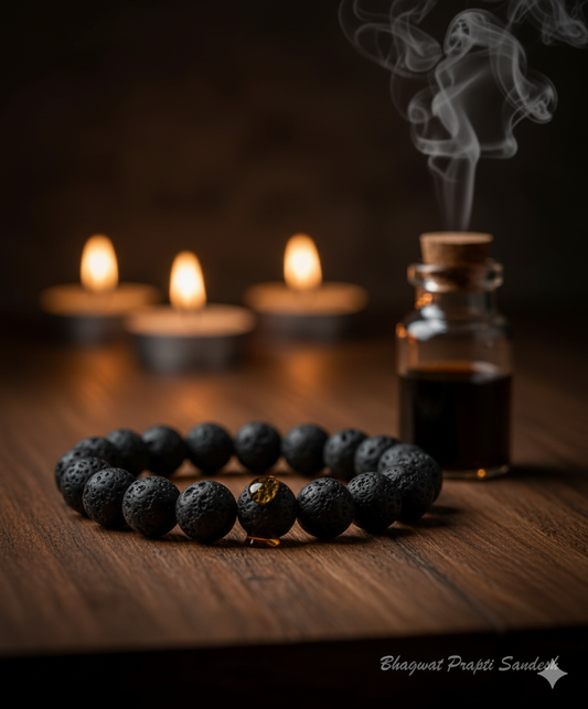 Natural Lava Rock Bracelet for Grounding, Stress Relief & Energy Protection